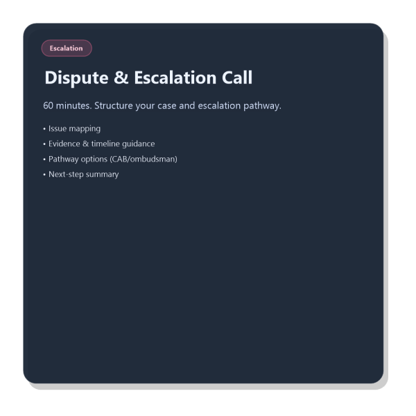 Dispute & Escalation Call