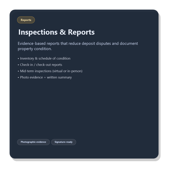 Inspections & Reports 2 Bed