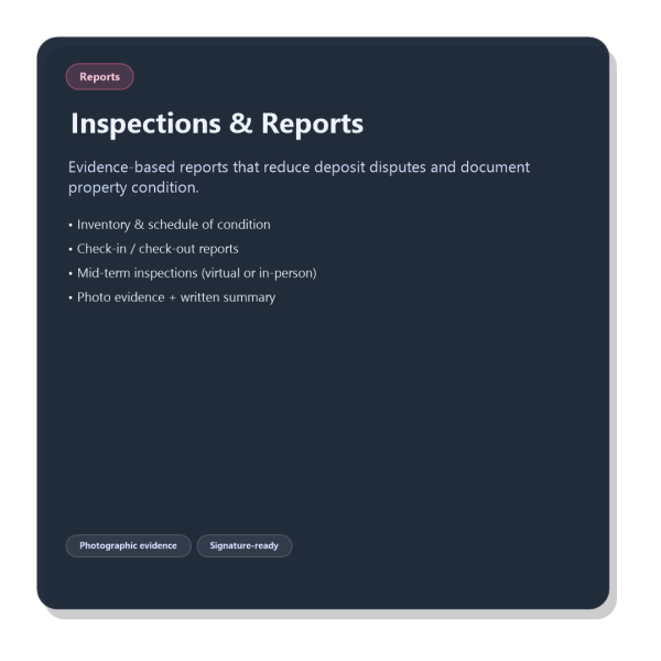 Inspections & Reports 3 Bed