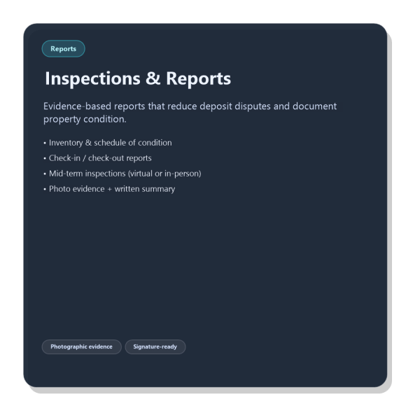 Inspections & Reports 5 Bed +
