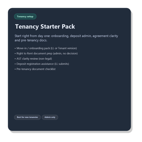 Tenancy Starter Pack